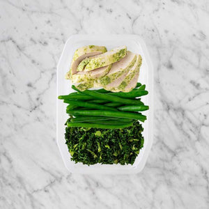 100g Garlic Herb Chicken Breast 200g Green Beans 150g Kale