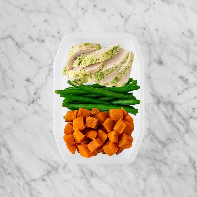 100g Garlic Herb Chicken Breast 250g Green Beans 50g Smokey Pumpkin