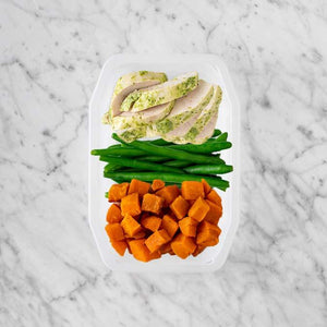 100g Garlic Herb Chicken Breast 250g Green Beans 100g Smokey Pumpkin