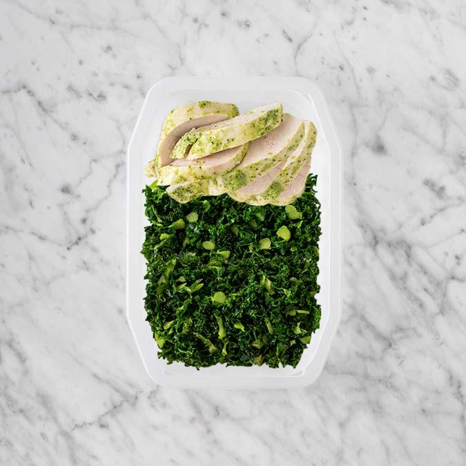 100g Garlic Herb Chicken Breast 150g Kale 100g Kale