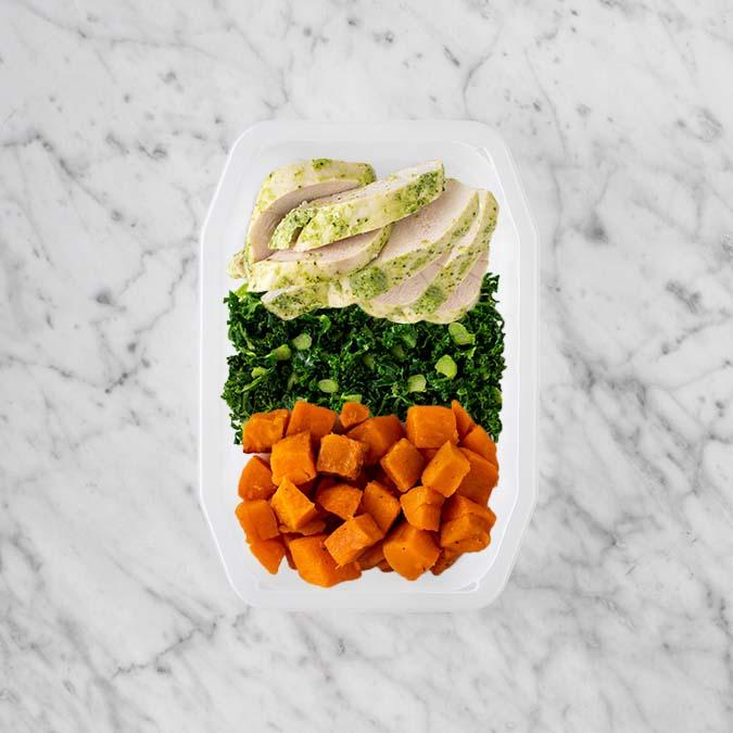 100g Garlic Herb Chicken Breast 200g Kale 50g Smokey Pumpkin