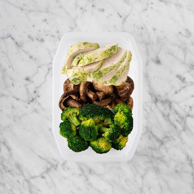 100g Garlic Herb Chicken Breast 250g Mushrooms 250g Broccoli