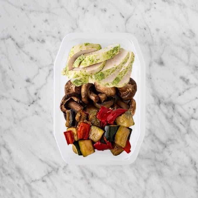 100g Garlic Herb Chicken Breast 100g Mushrooms 100g Char Veg