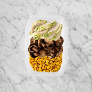 100g Garlic Herb Chicken Breast 200g Mushrooms 50g Corn