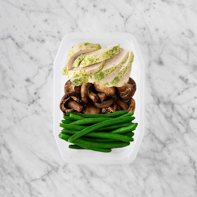 100g Garlic Herb Chicken Breast 200g Mushrooms 150g Green Beans