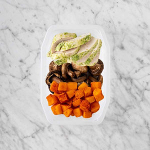 100g Garlic Herb Chicken Breast 250g Mushrooms 150g Rosemary Baked Sweet Potato