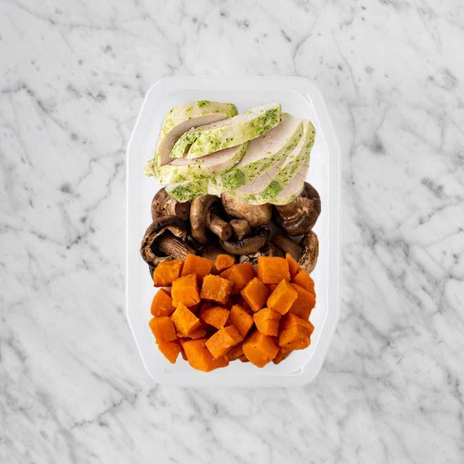 150g Garlic Herb Chicken Breast 150g Mushrooms 150g Smokey Pumpkin