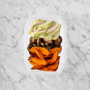 100g Garlic Herb Chicken Breast 100g Mushrooms 200g Sweet Potato Fries