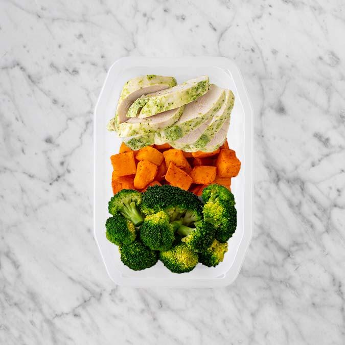 100g Garlic Herb Chicken Breast 150g Rosemary Baked Sweet Potato 50g Broccoli