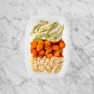 100g Garlic Herb Chicken Breast 50g Rosemary Baked Sweet Potato 250g Brown Rice