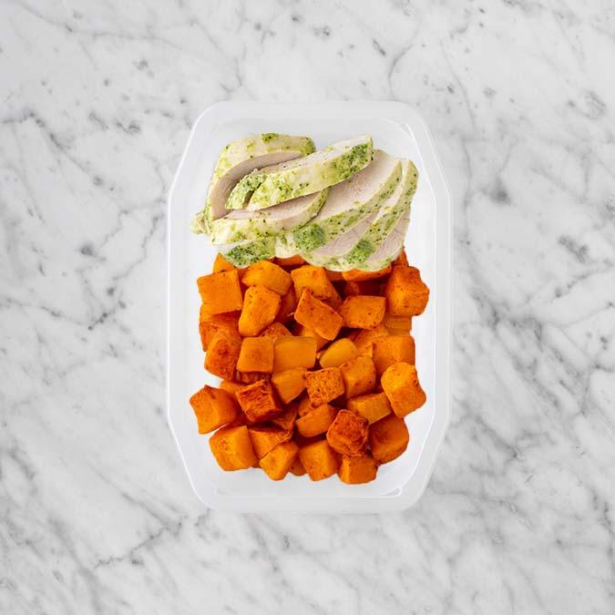 150g Garlic Herb Chicken Breast 100g Rosemary Baked Sweet Potato 100g Rosemary Baked Sweet Potato