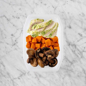 100g Garlic Herb Chicken Breast 200g Smokey Pumpkin 50g Mushrooms
