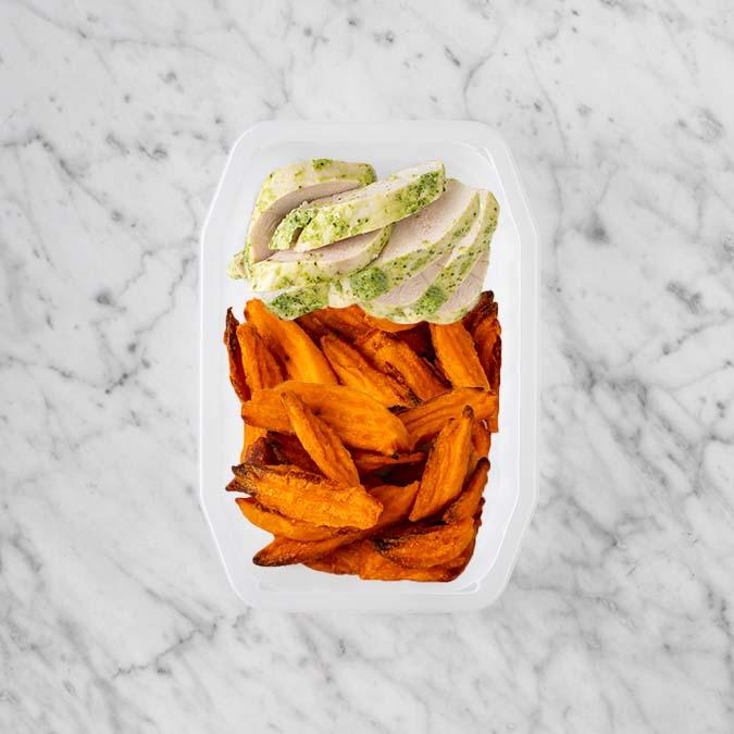 100g Garlic Herb Chicken Breast 250g Sweet Potato Fries 100g Sweet Potato Fries