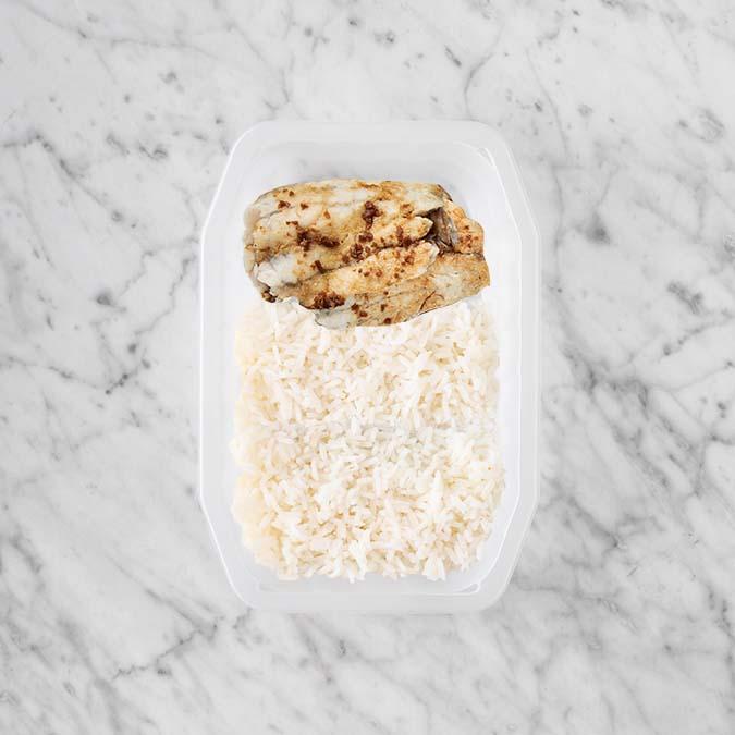 250g Honey Soy Barramundi 200g Basmati Rice 50g Basmati Rice