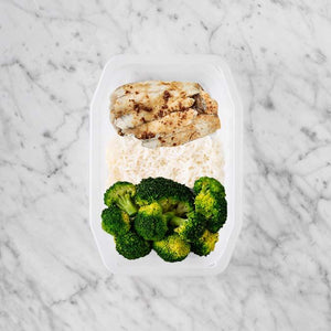 250g Honey Soy Barramundi 200g Basmati Rice 50g Broccoli