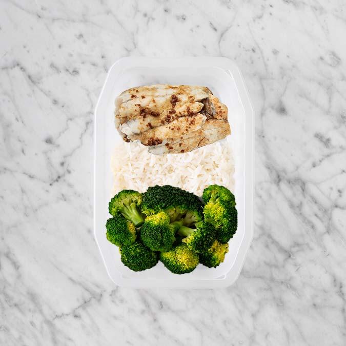 100g Honey Soy Barramundi 50g Basmati Rice 100g Broccoli
