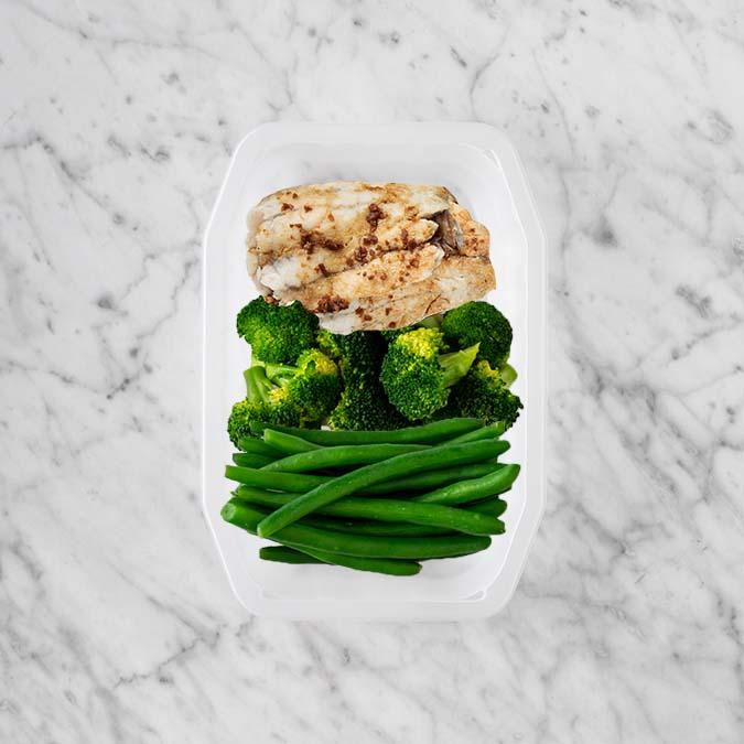 150g Honey Soy Barramundi 100g Broccoli 100g Green Beans