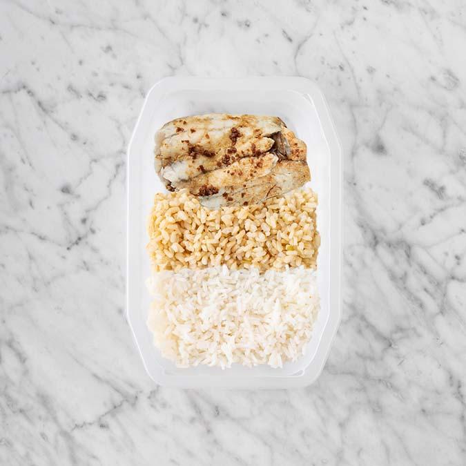 250g Honey Soy Barramundi 200g Brown Rice 250g Basmati Rice