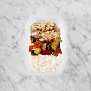 250g Honey Soy Barramundi 150g Char Veg 50g Basmati Rice