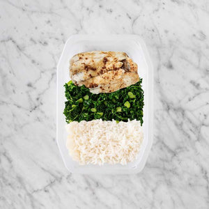 250g Honey Soy Barramundi 150g Kale 200g Basmati Rice