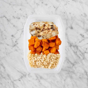 150g Honey Soy Barramundi 100g Rosemary Baked Sweet Potato 100g Brown Rice