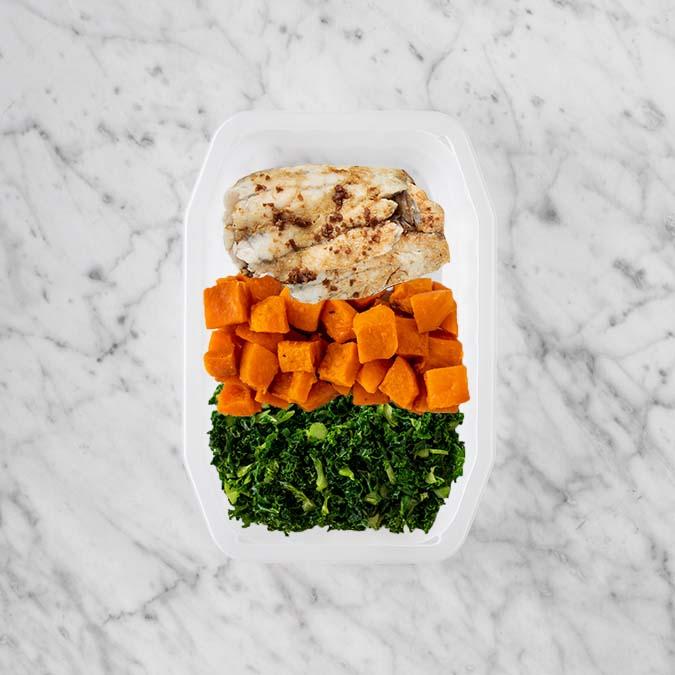 150g Honey Soy Barramundi 100g Smokey Pumpkin 100g Kale