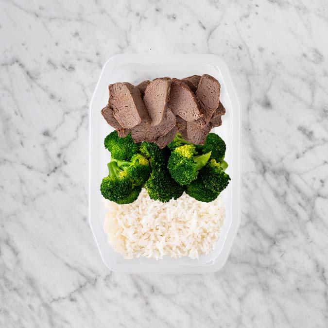 150g Mediterranean Lamb 100g Broccoli 100g Basmati Rice