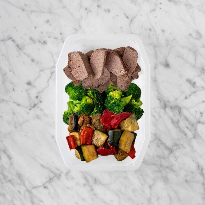 100g Mediterranean Lamb 100g Broccoli 50g Char Veg