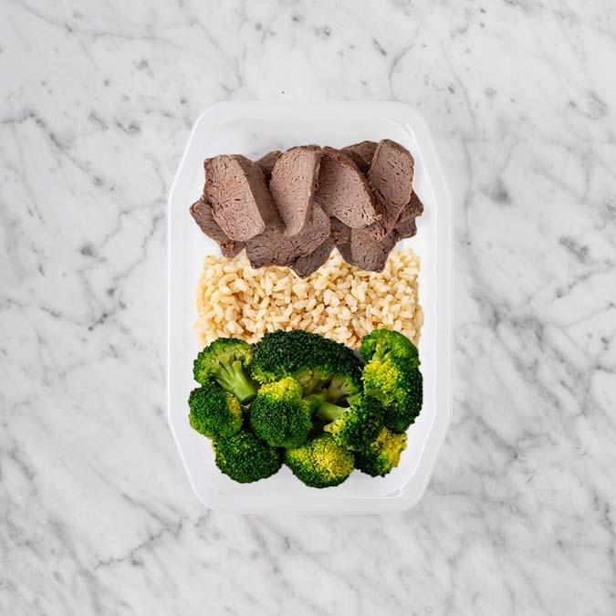 100g Mediterranean Lamb 50g Brown Rice 50g Broccoli