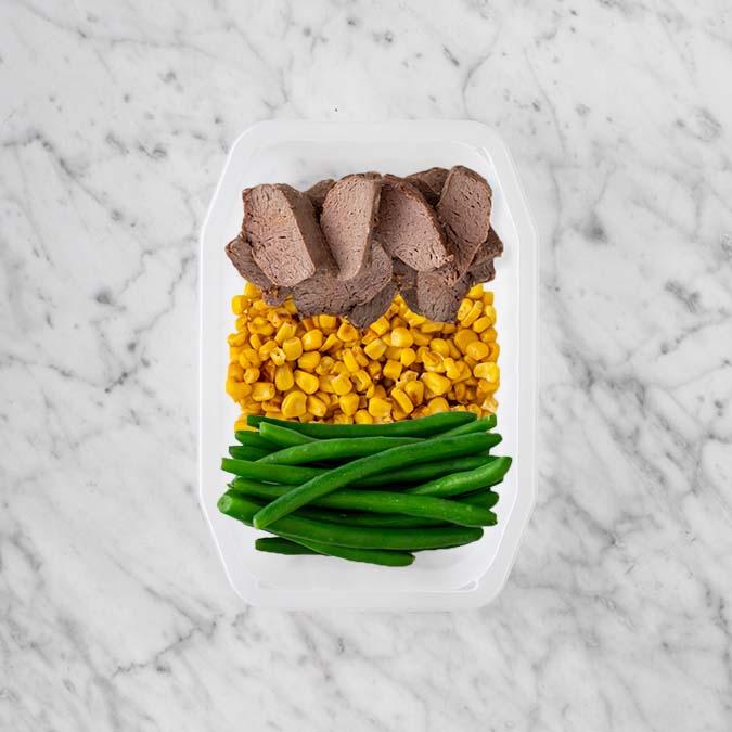 100g Mediterranean Lamb 100g Corn 100g Green Beans