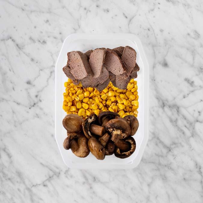 150g Mediterranean Lamb 100g Corn 100g Mushrooms