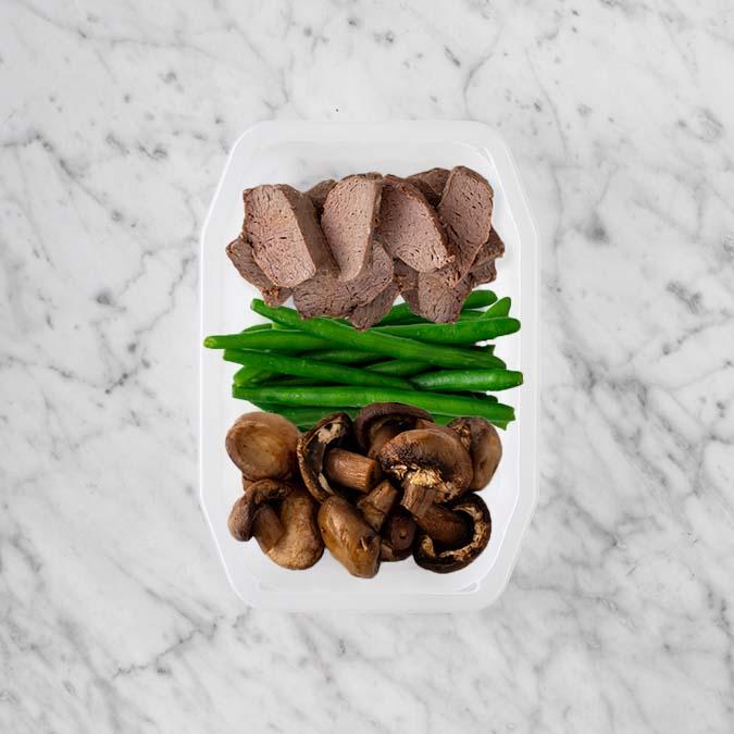 100g Mediterranean Lamb 100g Green Beans 100g Mushrooms