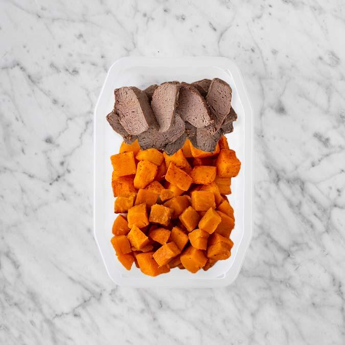 150g Mediterranean Lamb 150g Rosemary Baked Sweet Potato 150g Smokey Pumpkin