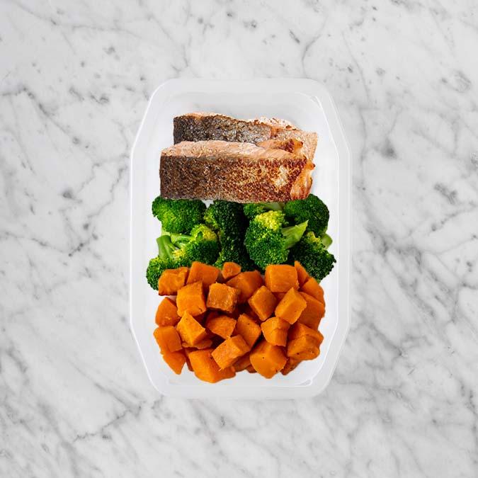 150g Salmon 100g Broccoli 100g Smokey Pumpkin
