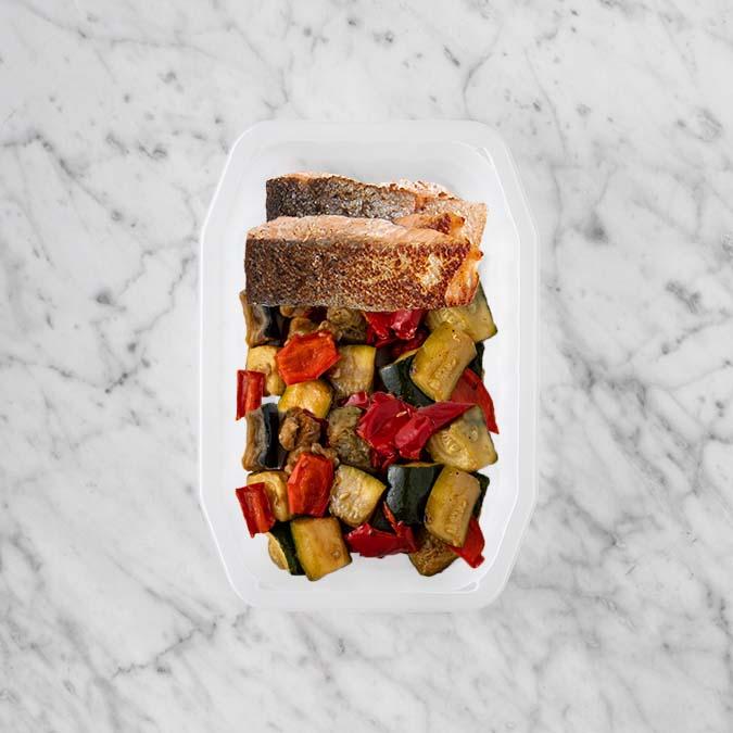 200g Salmon 50g Char Veg 50g Char Veg