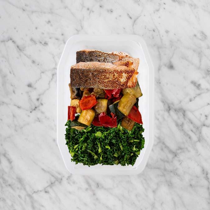 100g Salmon 100g Char Veg 100g Kale