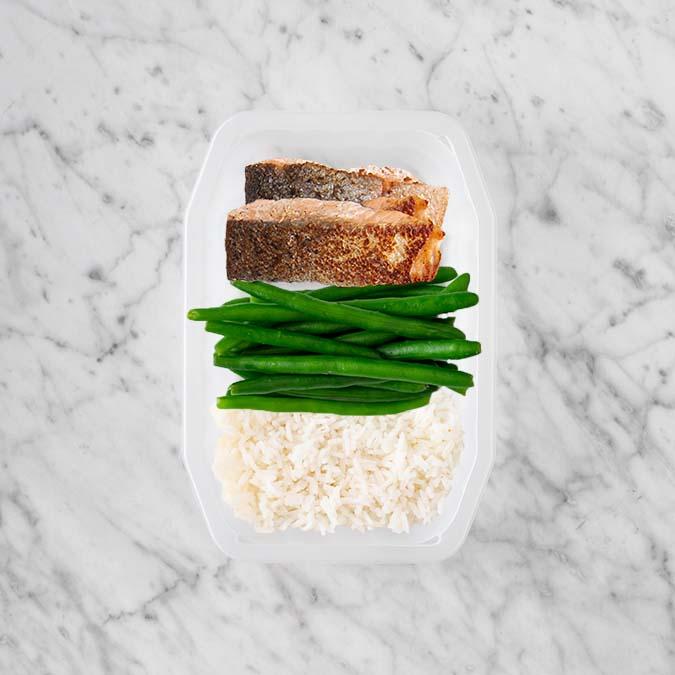 250g Salmon 100g Green Beans 250g Basmati Rice