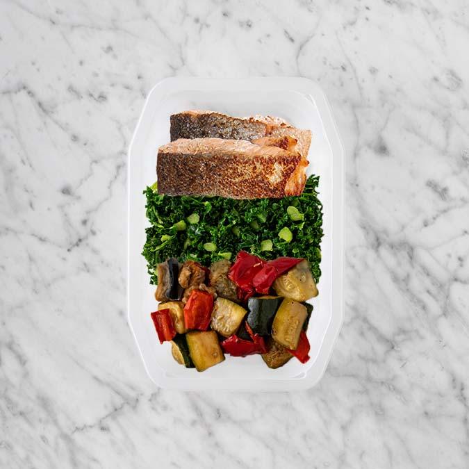 100g Salmon 100g Kale 100g Char Veg