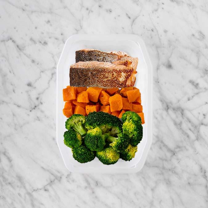 150g Salmon 100g Smokey Pumpkin 100g Broccoli