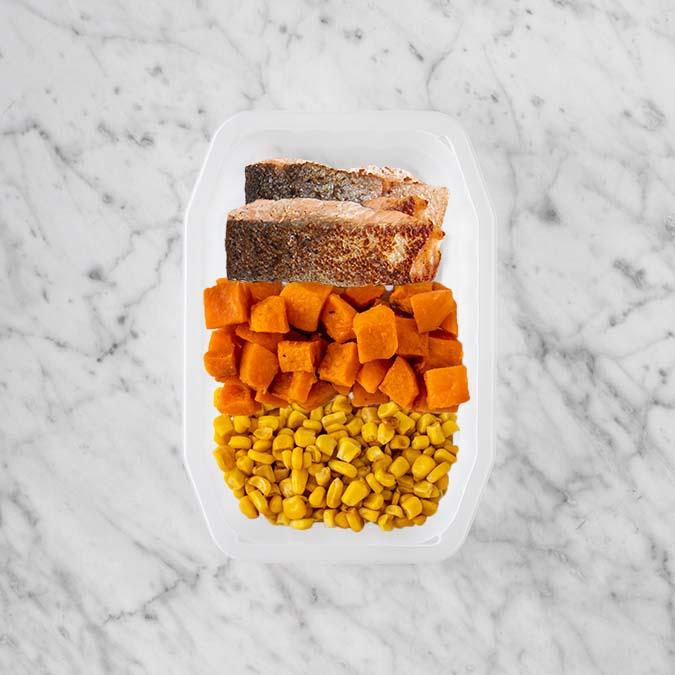100g Salmon 100g Smokey Pumpkin 50g Corn