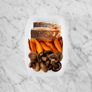 200g Salmon 100g Sweet Potato Fries 250g Mushrooms