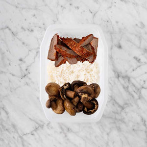 100g Smokey BBQ Steak 250g Basmati Rice 200g Mushrooms
