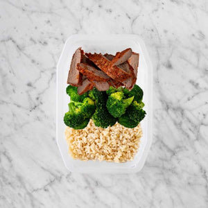 150g Smokey BBQ Steak 100g Broccoli 100g Brown Rice