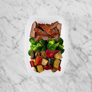 100g Smokey BBQ Steak 250g Broccoli 50g Char Veg