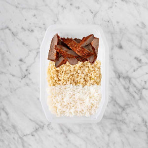 100g Smokey BBQ Steak 250g Brown Rice 50g Basmati Rice