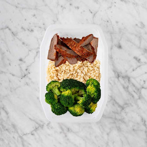 150g Smokey BBQ Steak 100g Brown Rice 100g Broccoli