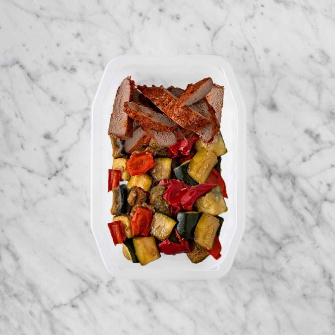 200g Smokey BBQ Steak 50g Char Veg 50g Char Veg