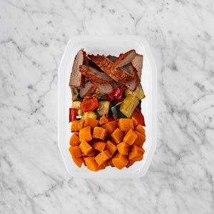100g Smokey BBQ Steak 150g Char Veg 50g Smokey Pumpkin