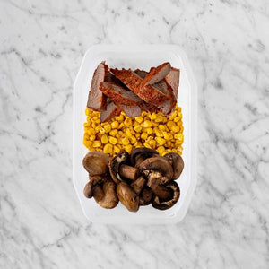 100g Smokey BBQ Steak 200g Corn 100g Mushrooms