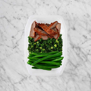 100g Smokey BBQ Steak 250g Kale 100g Green Beans